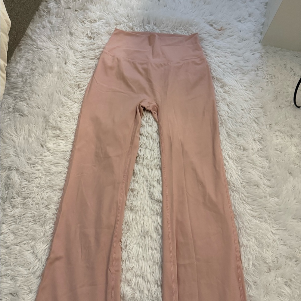 High-Waisted Pink Flare Leggings